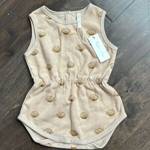 Rylee and Cru Cinch Playsuit Baby Girl Seashell Tan Print NWT
